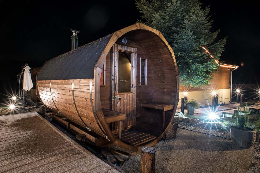sauna ogrodowa beczka