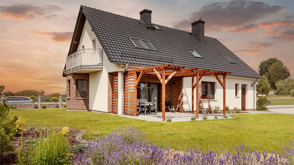 Połączenie stylu nowoczesnego i płaskich dachówek